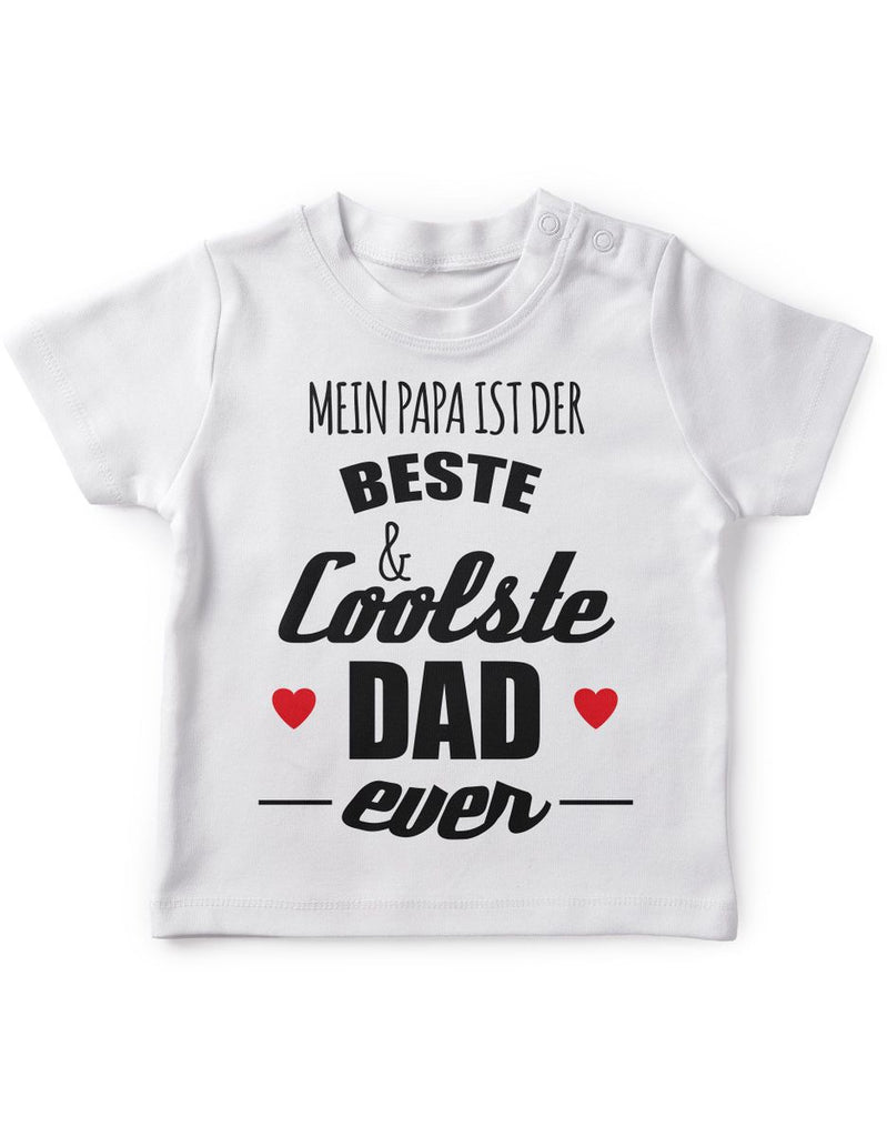 Mikalino Baby / Kinder T-Shirt mit Spruch für Jungen Mädchen Unisex kurzarm Mein Papa ist der beste und coolste Dad | handbedruckt in Deutschland | Handmade with love - von Mikalino