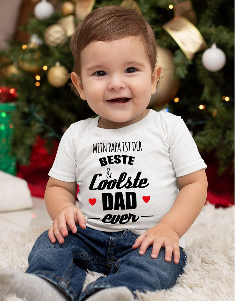 Mikalino Baby / Kinder T-Shirt mit Spruch für Jungen Mädchen Unisex kurzarm Mein Papa ist der beste und coolste Dad | handbedruckt in Deutschland | Handmade with love - von Mikalino