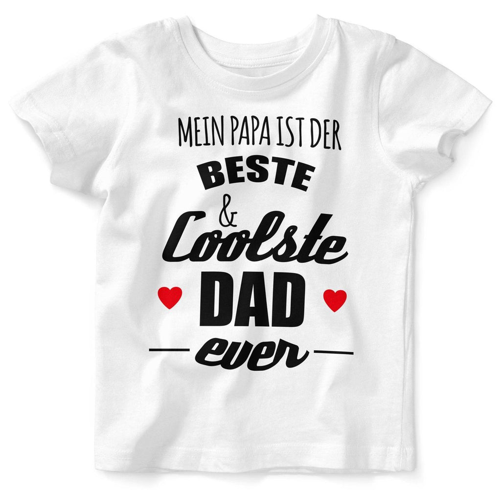 Mikalino Baby / Kinder T-Shirt mit Spruch für Jungen Mädchen Unisex kurzarm Mein Papa ist der beste und coolste Dad | handbedruckt in Deutschland | Handmade with love - von Mikalino