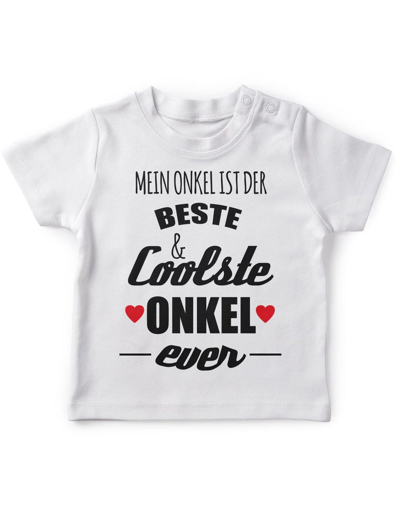 Mikalino Baby / Kinder T-Shirt mit Spruch für Jungen Mädchen Unisex kurzarm Mein Onkel ist der beste und coolste Onkel | handbedruckt in Deutschland | Handmade with love - von Mikalino