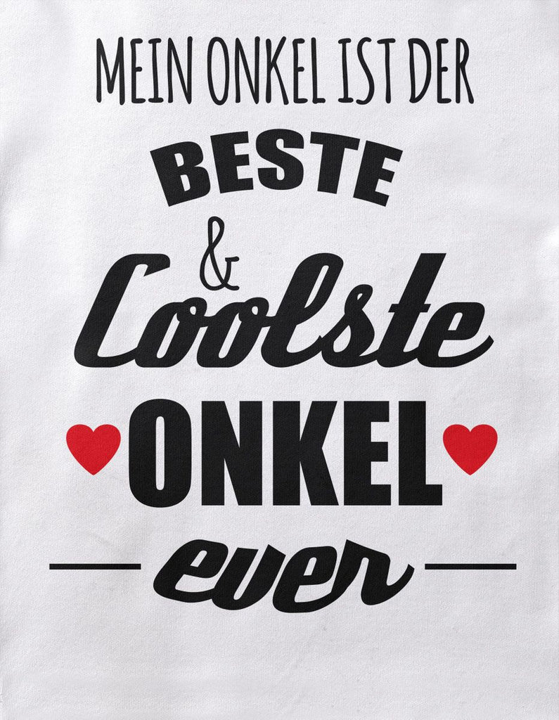 Mikalino Baby / Kinder T-Shirt mit Spruch für Jungen Mädchen Unisex kurzarm Mein Onkel ist der beste und coolste Onkel | handbedruckt in Deutschland | Handmade with love - von Mikalino