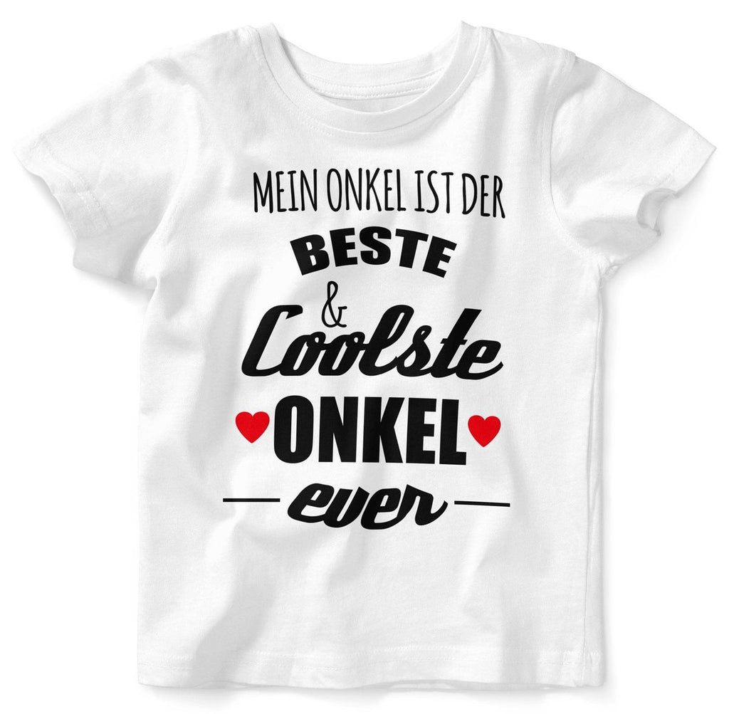 Mikalino Baby / Kinder T-Shirt mit Spruch für Jungen Mädchen Unisex kurzarm Mein Onkel ist der beste und coolste Onkel | handbedruckt in Deutschland | Handmade with love - von Mikalino