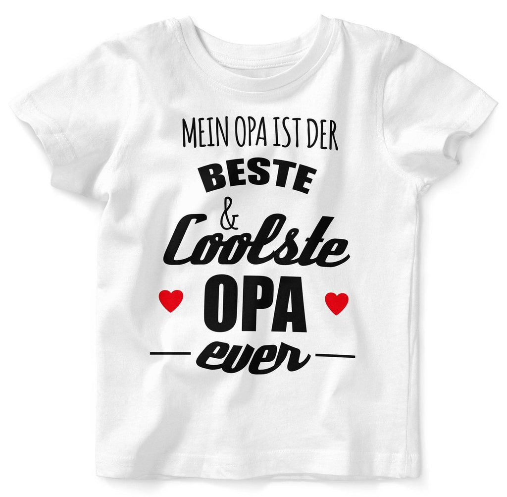 Mikalino Baby / Kinder T-Shirt mit Spruch für Jungen Mädchen Unisex kurzarm Mein Opa ist der Beste und Coolste Opa ever | handbedruckt in Deutschland | Handmade with love - von Mikalino