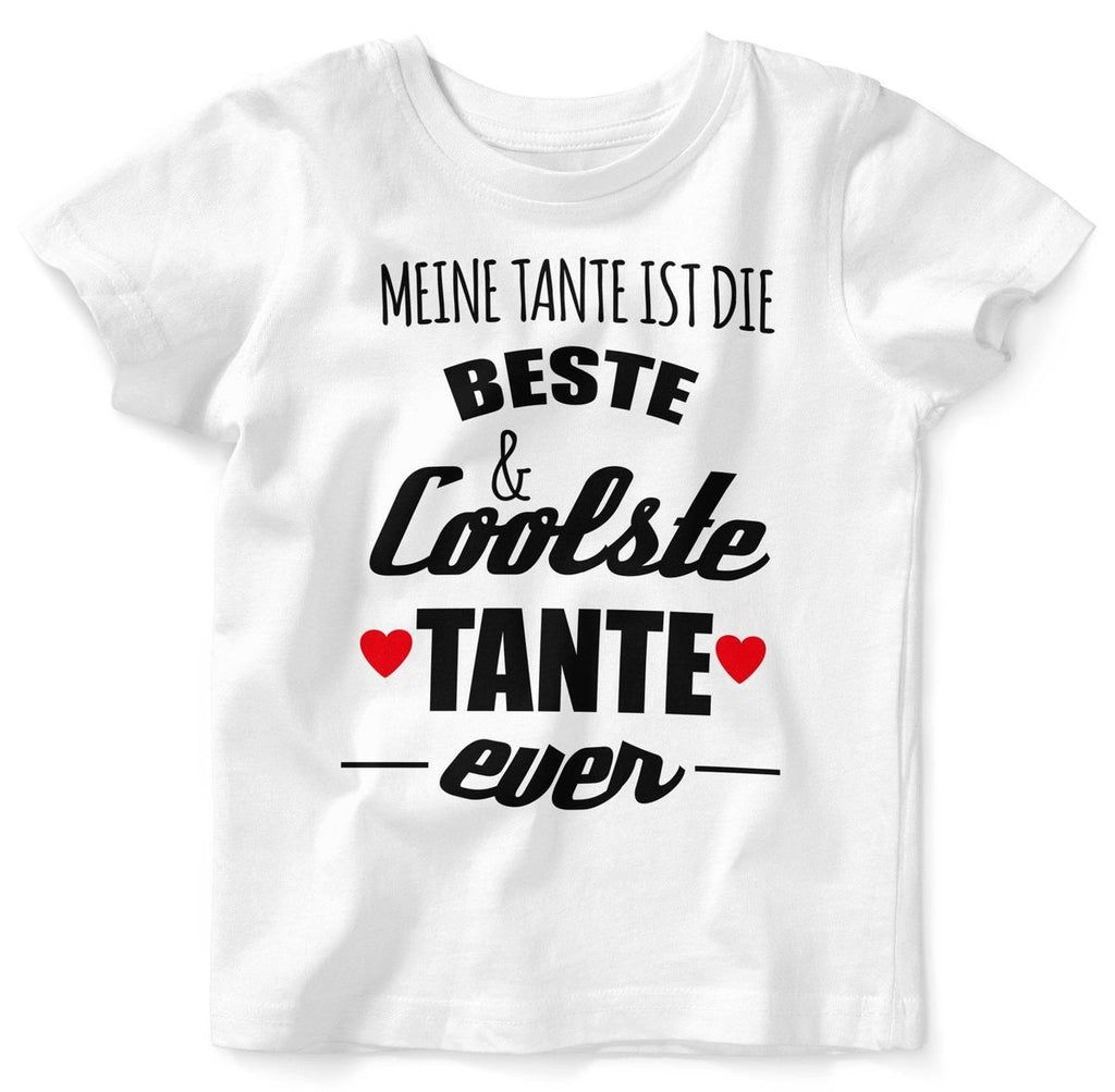 Mikalino Baby / Kinder T-Shirt mit Spruch für Jungen Mädchen Unisex kurzarm Meine Tante ist die beste und coolste Tante | handbedruckt in Deutschland | Handmade with love - von Mikalino