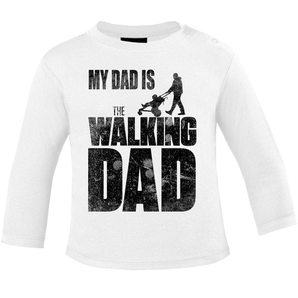 Mikalino Baby Longsleeve My Dad is the Walking Dad - von Mikalino