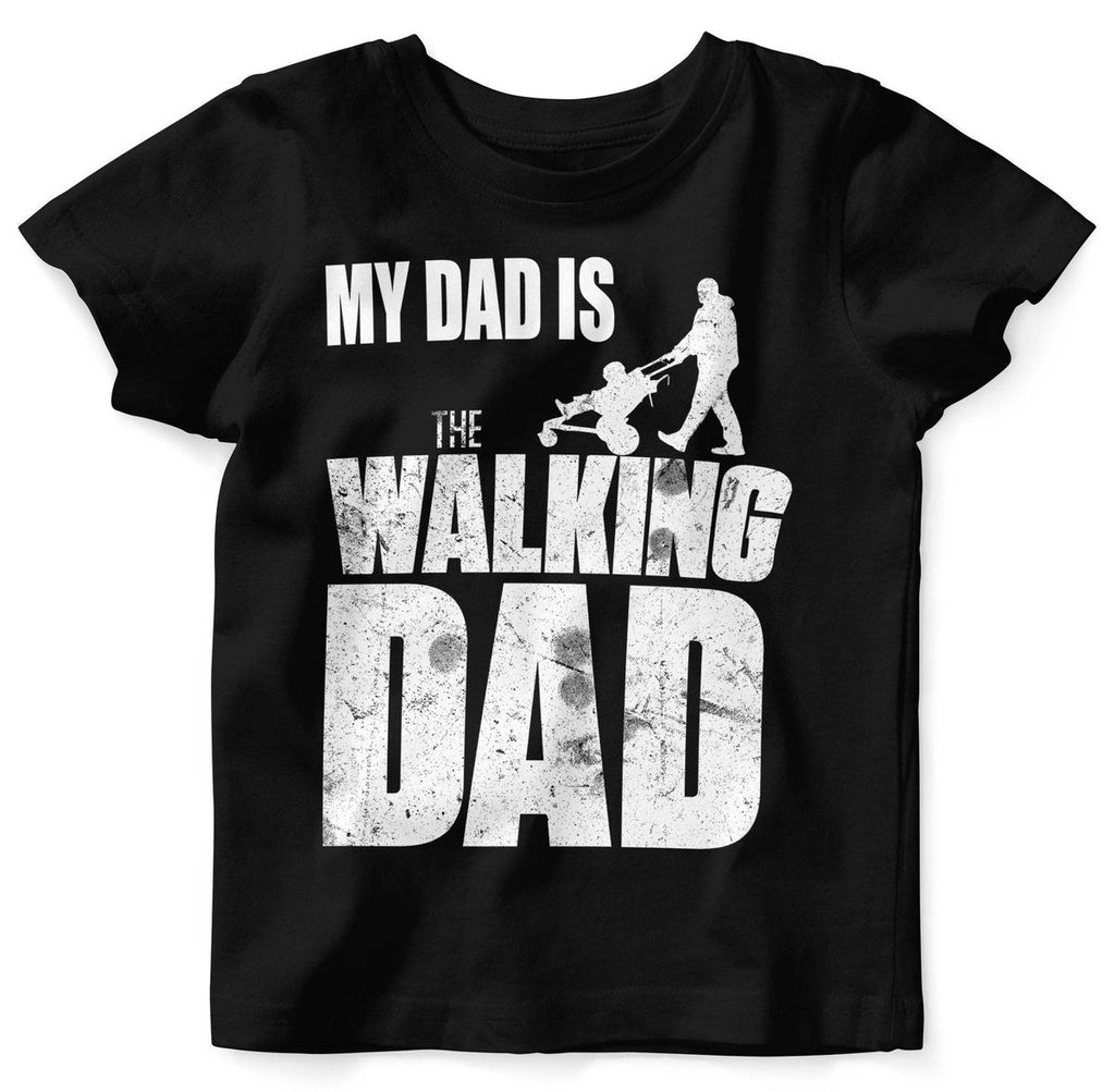 Mikalino Baby / Kinder T-Shirt mit Spruch für Jungen Mädchen Unisex kurzarm My Dad is the Walking Dad | handbedruckt in Deutschland | Handmade with love - von Mikalino