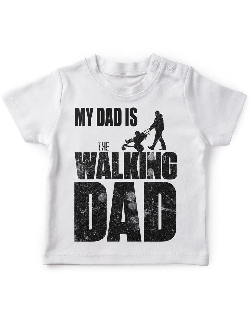 Mikalino Baby / Kinder T-Shirt mit Spruch für Jungen Mädchen Unisex kurzarm My Dad is the Walking Dad | handbedruckt in Deutschland | Handmade with love - von Mikalino