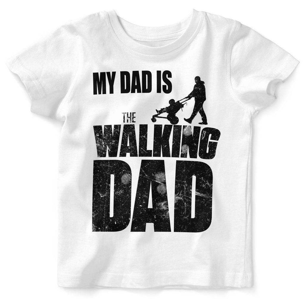 Mikalino Baby / Kinder T-Shirt mit Spruch für Jungen Mädchen Unisex kurzarm My Dad is the Walking Dad | handbedruckt in Deutschland | Handmade with love - von Mikalino