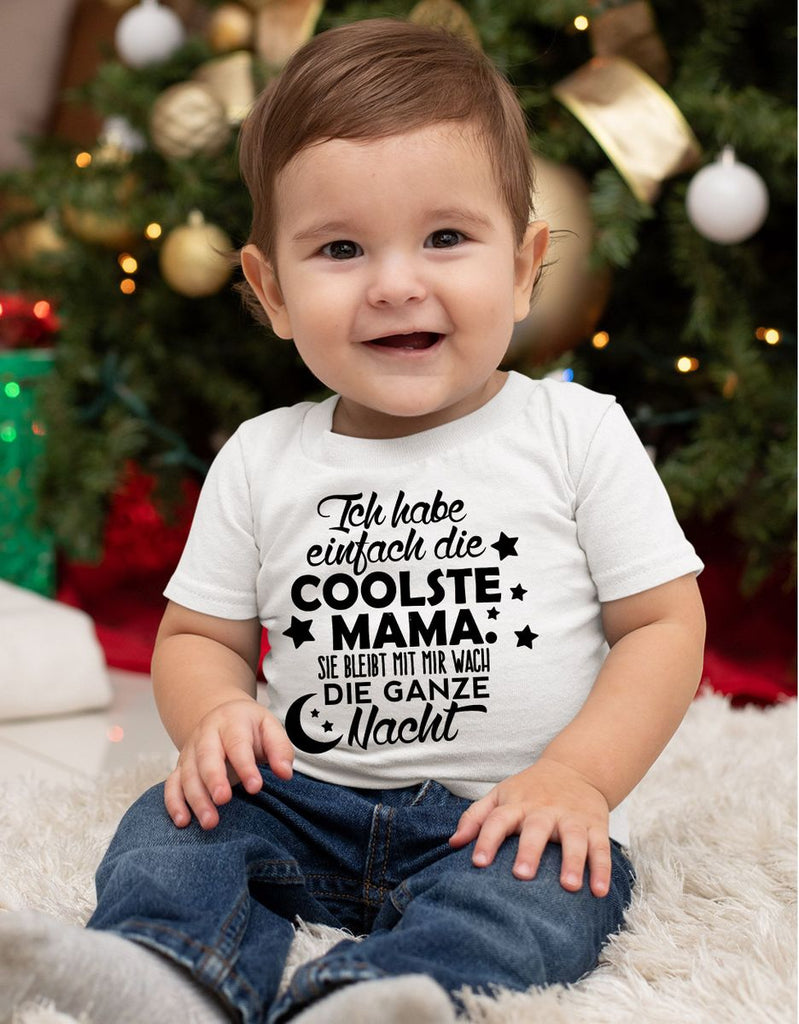 Mikalino Baby / Kinder T-Shirt mit Spruch für Jungen Mädchen Unisex kurzarm Ich habe einfach die coolste Mama | handbedruckt in Deutschland | Handmade with love - von Mikalino