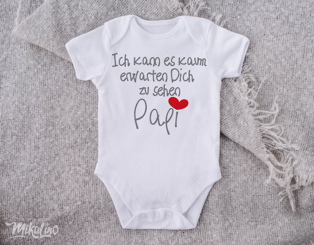 Babybody kurzarm Ich kann es kaum erwarten Dich zu sehen Papi - von Mikalino