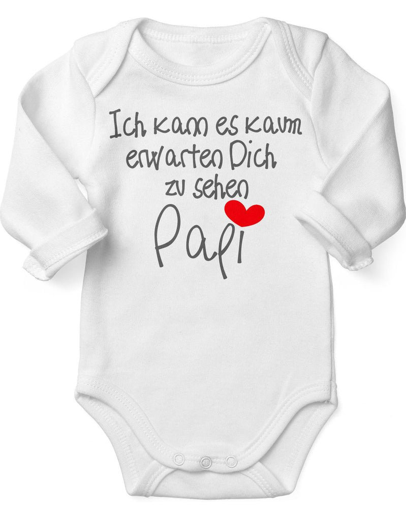 Babybody Langarm Ich kann es kaum erwarten Dich zu sehen Papi - von Mikalino