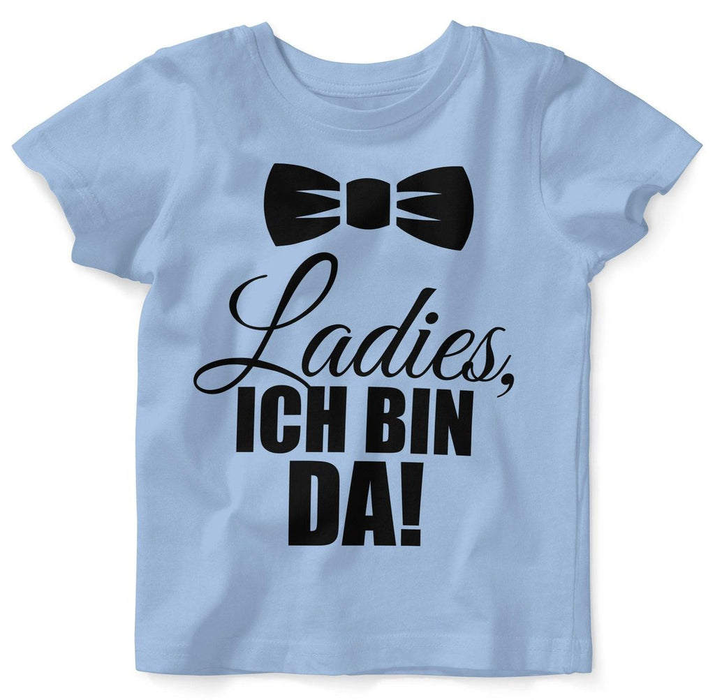 Mikalino Baby / Kinder T-Shirt mit Spruch für Jungen Mädchen Unisex kurzarm Ladies, ich bin da!  | handbedruckt in Deutschland | Handmade with love - von Mikalino