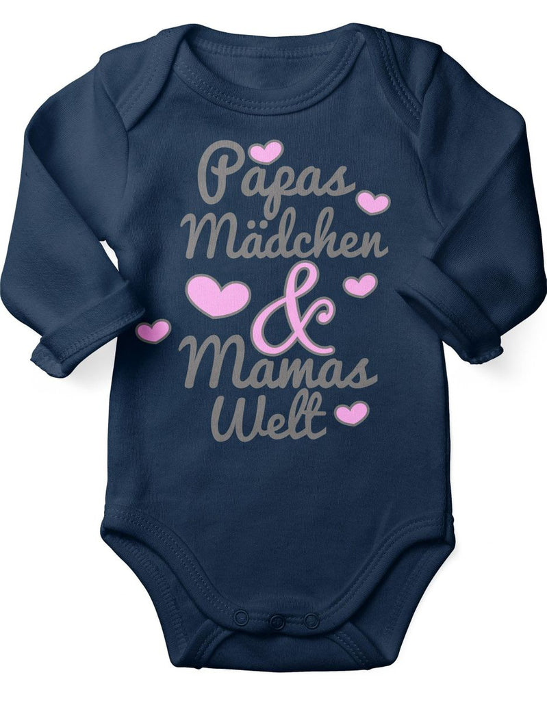 Babybody Langarm Papas Mädchen & Mamas Welt - von Mikalino