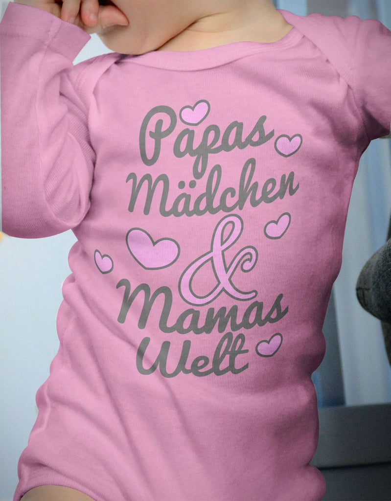 Babybody Langarm Papas Mädchen & Mamas Welt - von Mikalino