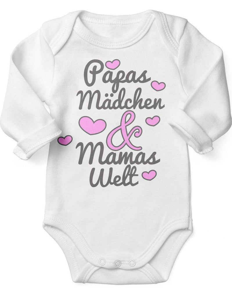 Babybody Langarm Papas Mädchen & Mamas Welt - von Mikalino