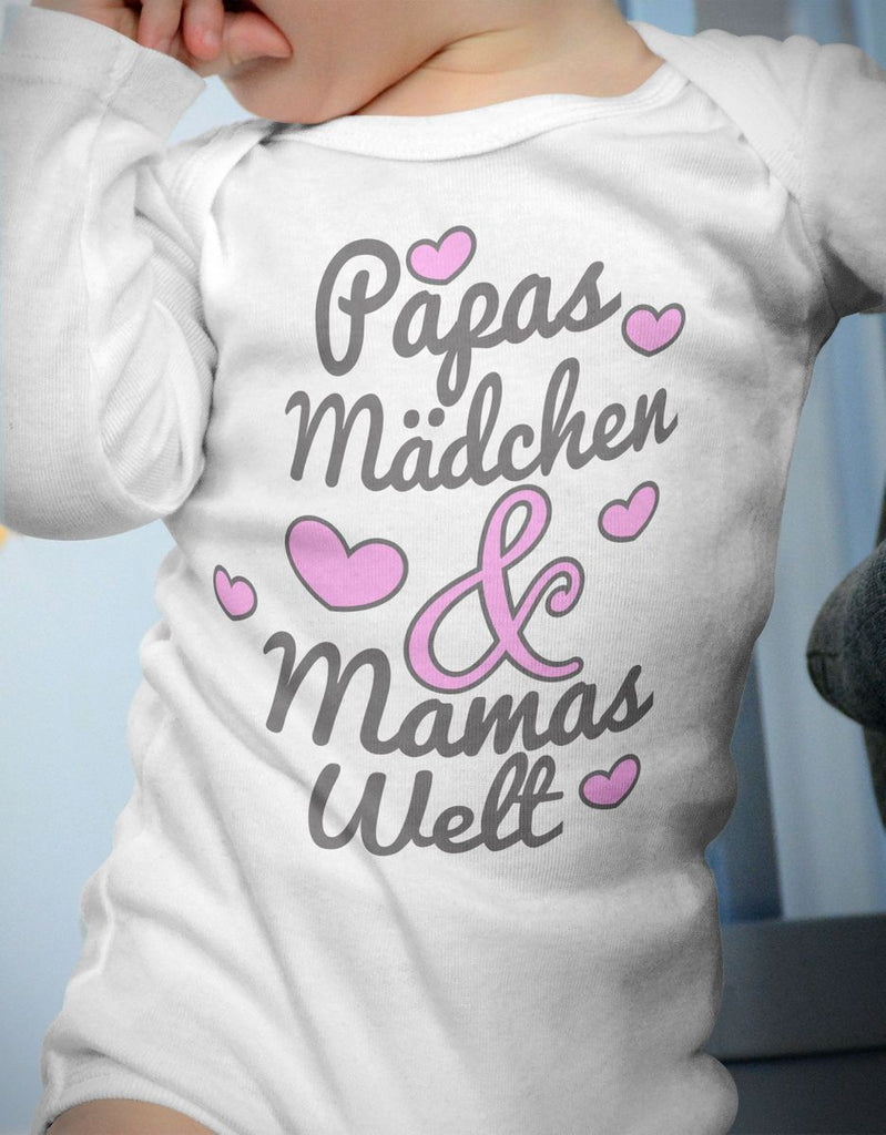 Babybody Langarm Papas Mädchen & Mamas Welt - von Mikalino