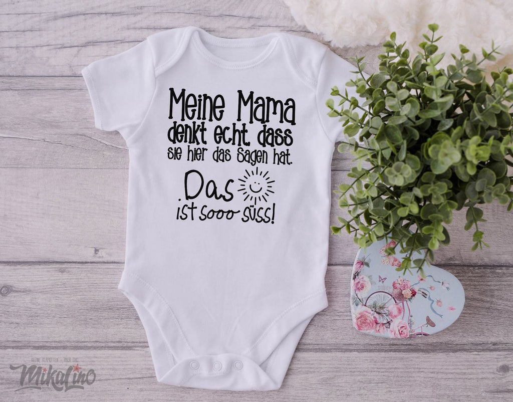 Babybody kurzarm Meine Mama denkt echt - von Mikalino