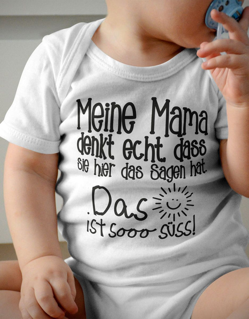 Babybody kurzarm Meine Mama denkt echt - von Mikalino