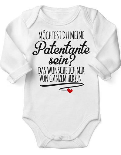 Babybody Langarm Möchtest du meine Patentante sein - von Mikalino