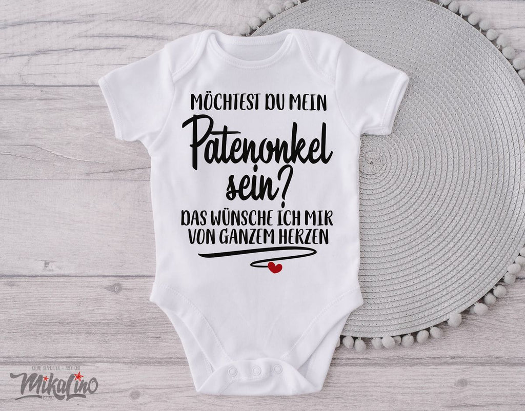 Babybody kurzarm Möchtest du mein Patenonkel sein - von Mikalino