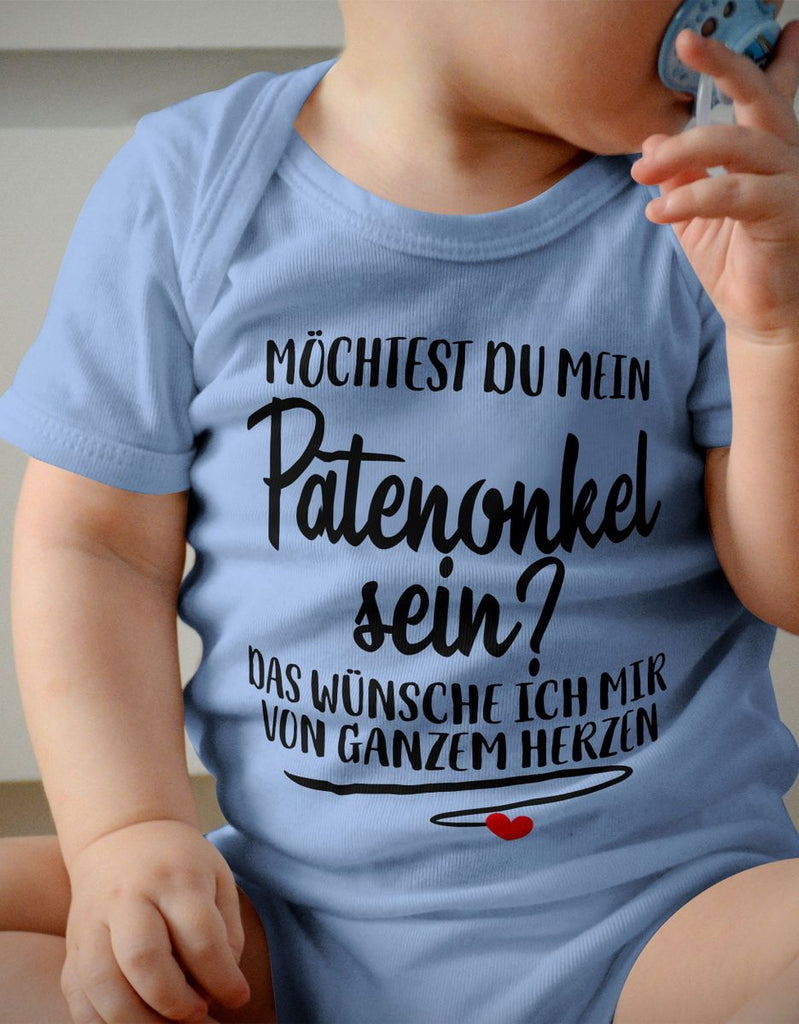 Babybody kurzarm Möchtest du mein Patenonkel sein - von Mikalino