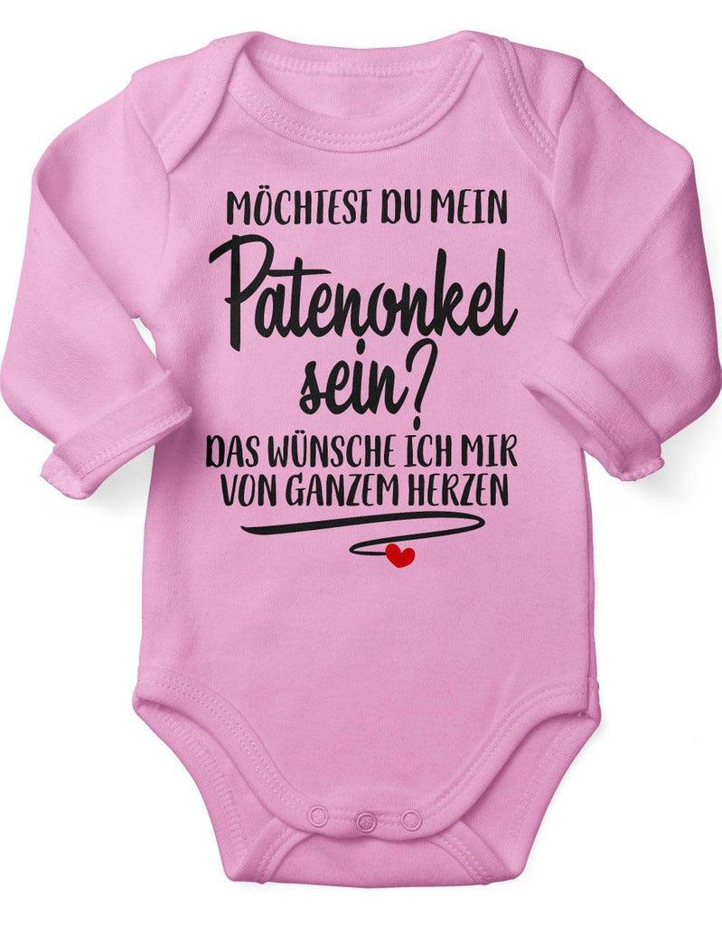 Babybody Langarm Möchtest du mein Patenonkel sein - von Mikalino