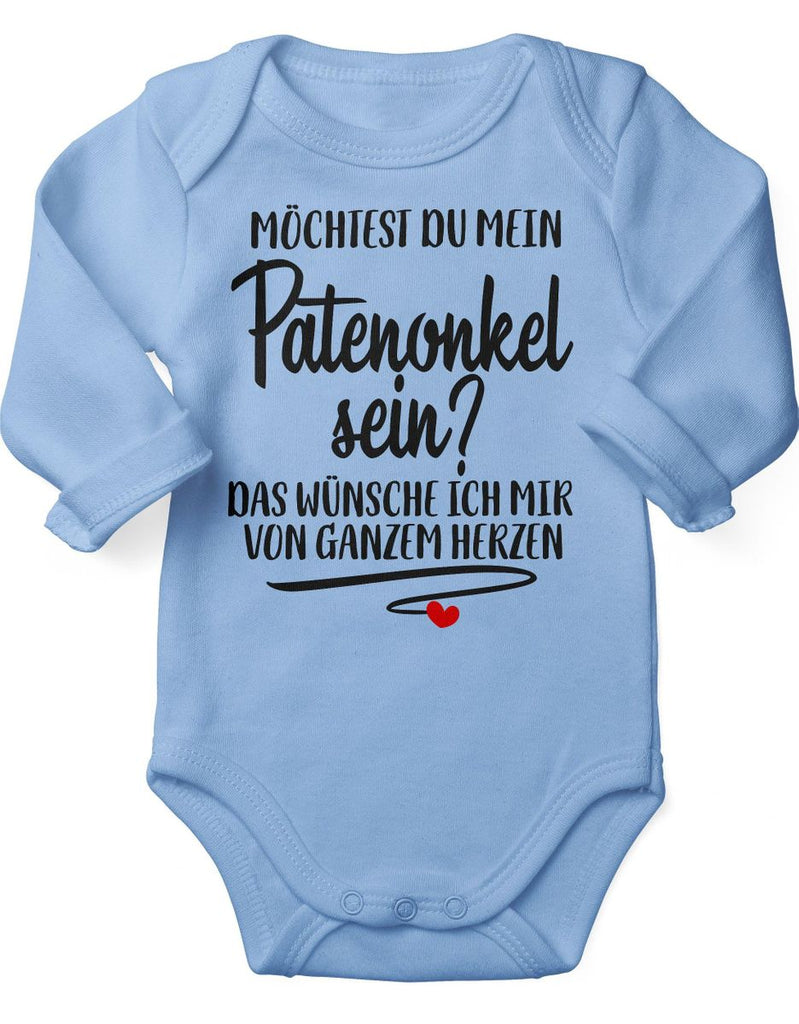 Babybody Langarm Möchtest du mein Patenonkel sein - von Mikalino