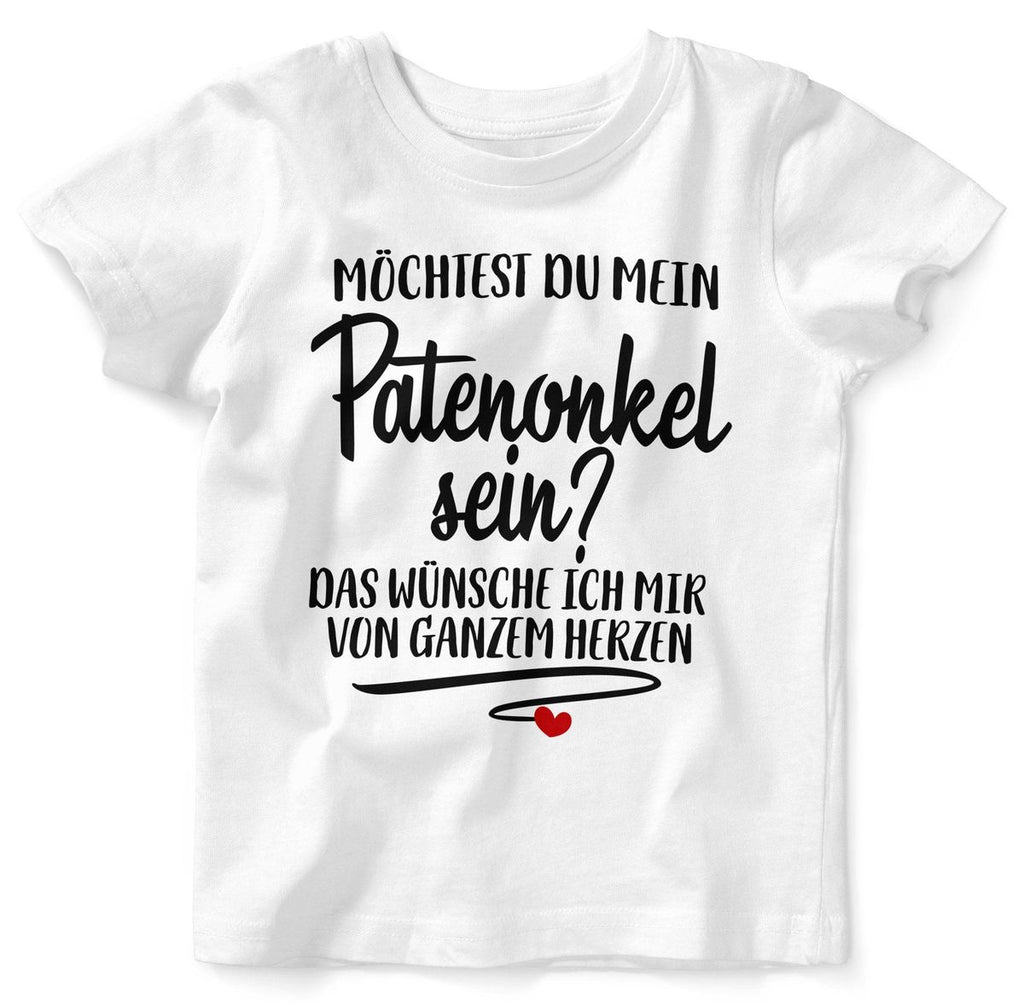 Mikalino Baby / Kinder T-Shirt mit Spruch für Jungen Mädchen Unisex kurzarm Möchtest du mein Patenonkel sein | handbedruckt in Deutschland | Handmade with love - von Mikalino