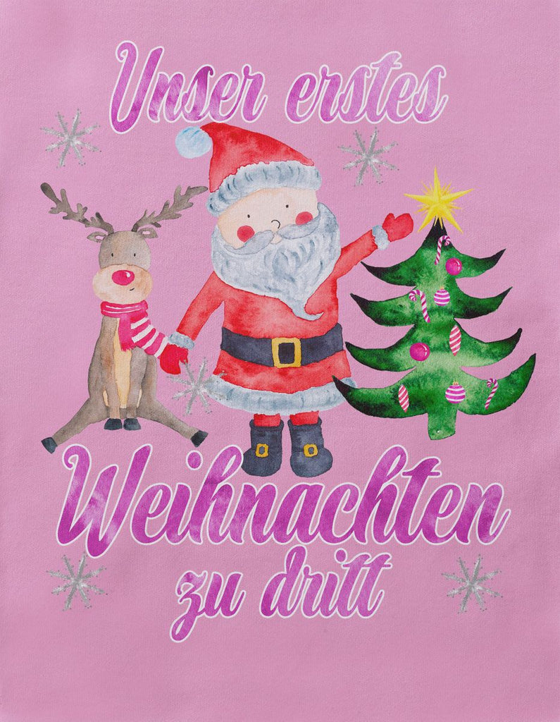 Babybody Langarm Unser erstes Weihnachten zu dritt (pink) - von Mikalino