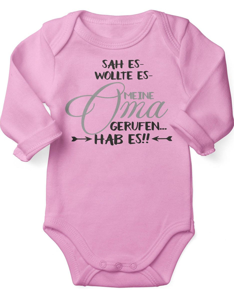 Babybody Langarm Sah es, wollte es, meinen Oma gerufen, hab es! - von Mikalino