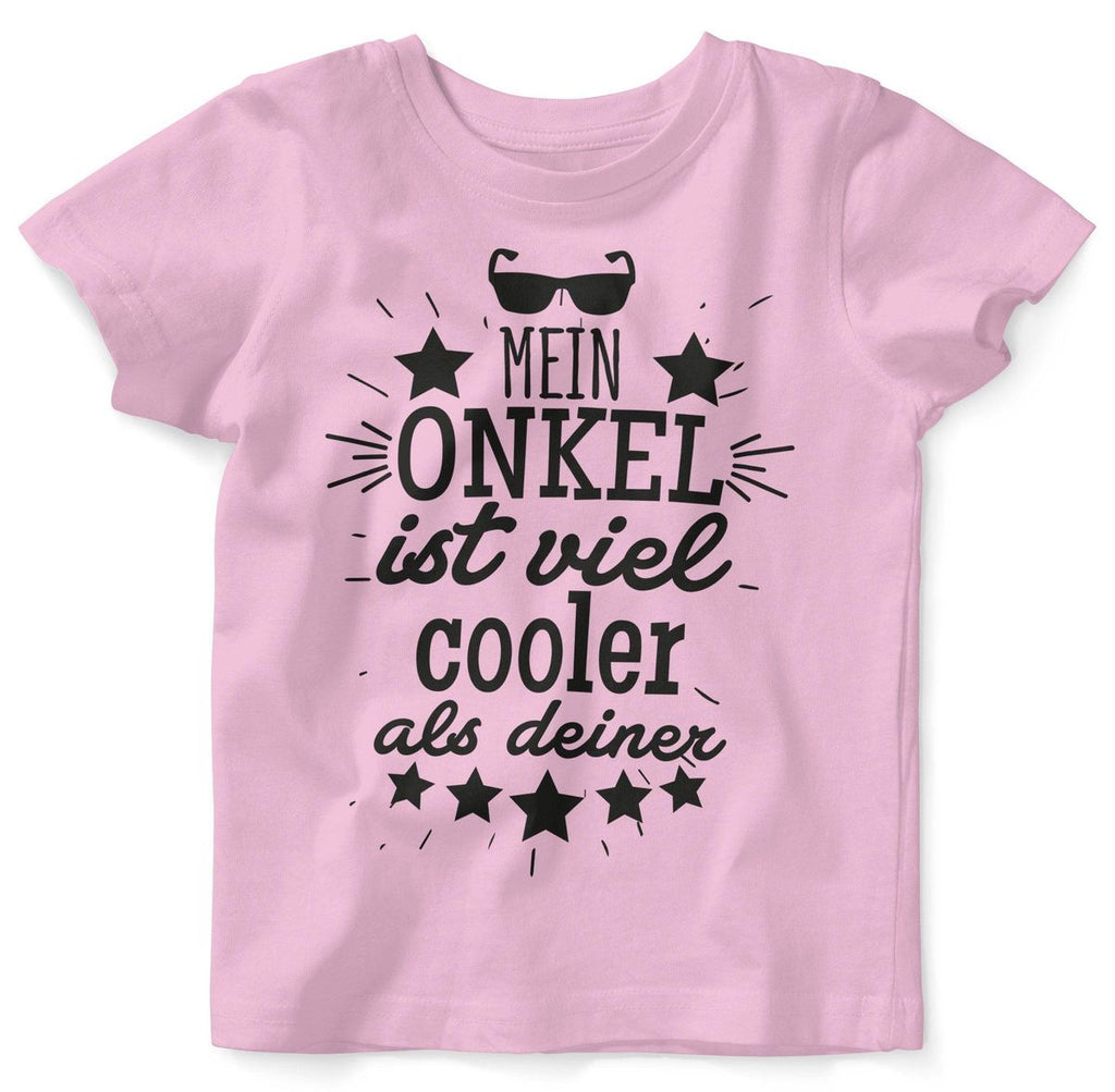 Mikalino Baby / Kinder T-Shirt mit Spruch für Jungen Mädchen Unisex kurzarm Mein Onkel ist viel cooler als deiner v2 | handbedruckt in Deutschland | Handmade with love - von Mikalino