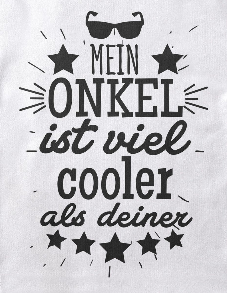 Mikalino Baby / Kinder T-Shirt mit Spruch für Jungen Mädchen Unisex kurzarm Mein Onkel ist viel cooler als deiner v2 | handbedruckt in Deutschland | Handmade with love - von Mikalino