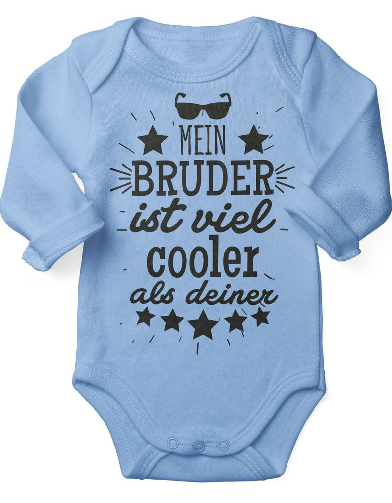 Babybody Langarm Mein Bruder ist viel cooler als deiner v2 - von Mikalino