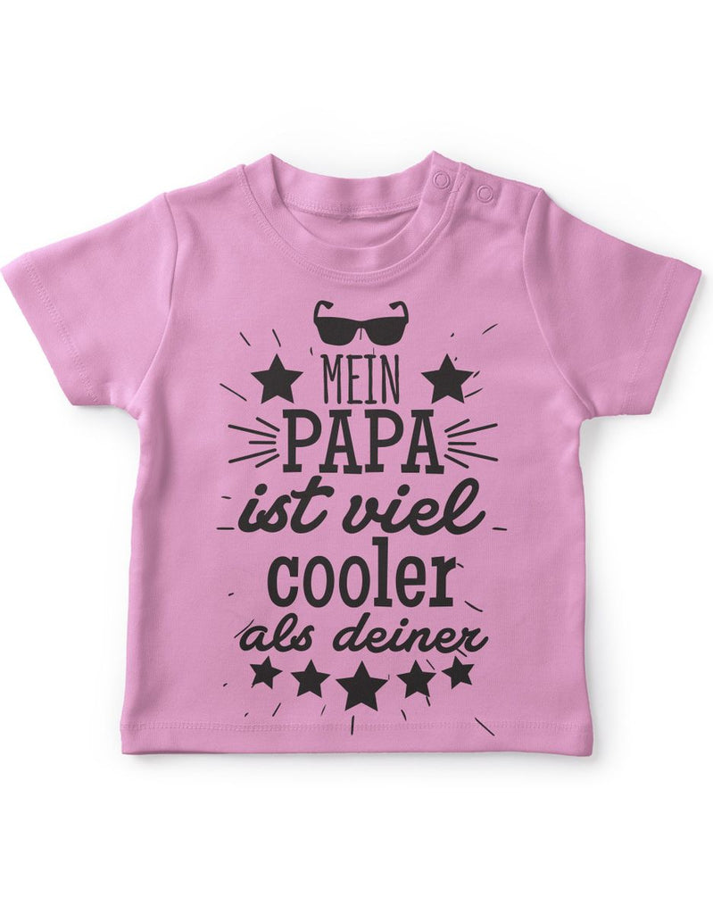 Mikalino Baby / Kinder T-Shirt mit Spruch für Jungen Mädchen Unisex kurzarm Mein Papa ist viel cooler als deiner v2 | handbedruckt in Deutschland | Handmade with love - von Mikalino