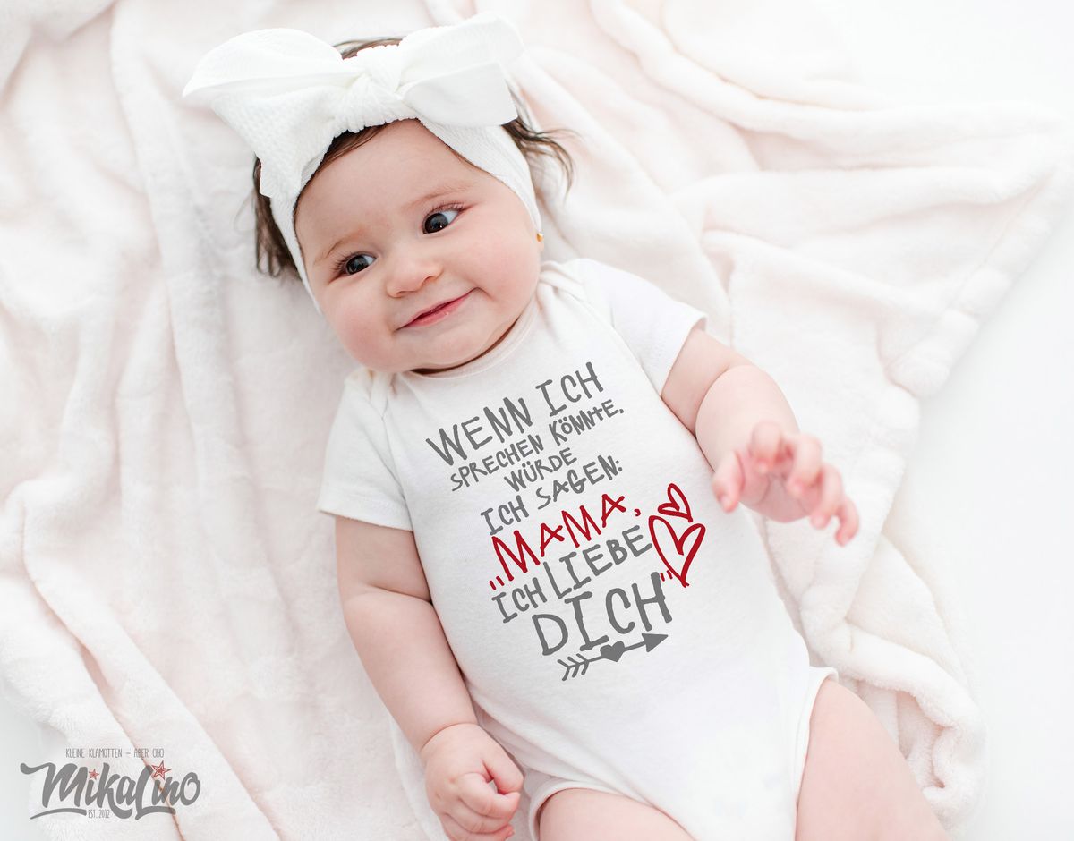 MiKalino Babybody Mit Mama-Spruch - Handbedruckt In Deutschland