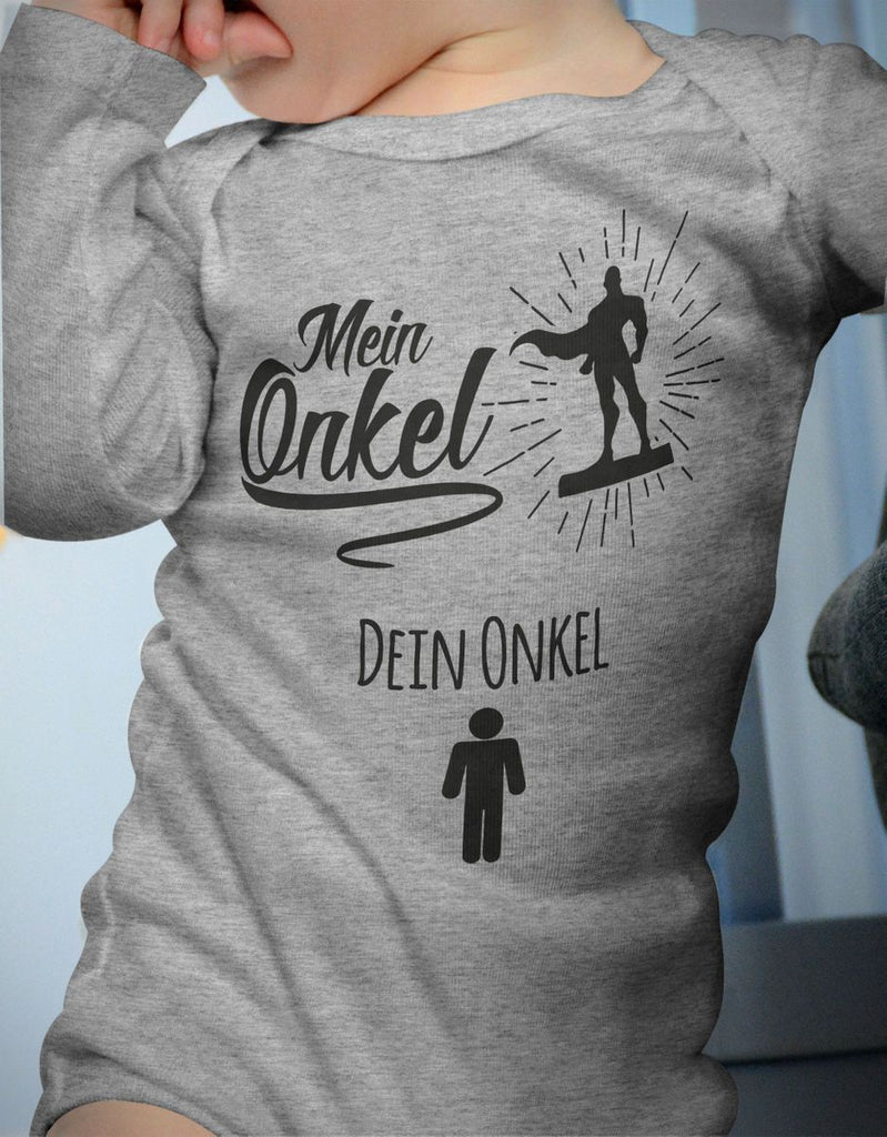 Babybody Langarm Mein Onkel - Dein Onkel - von Mikalino