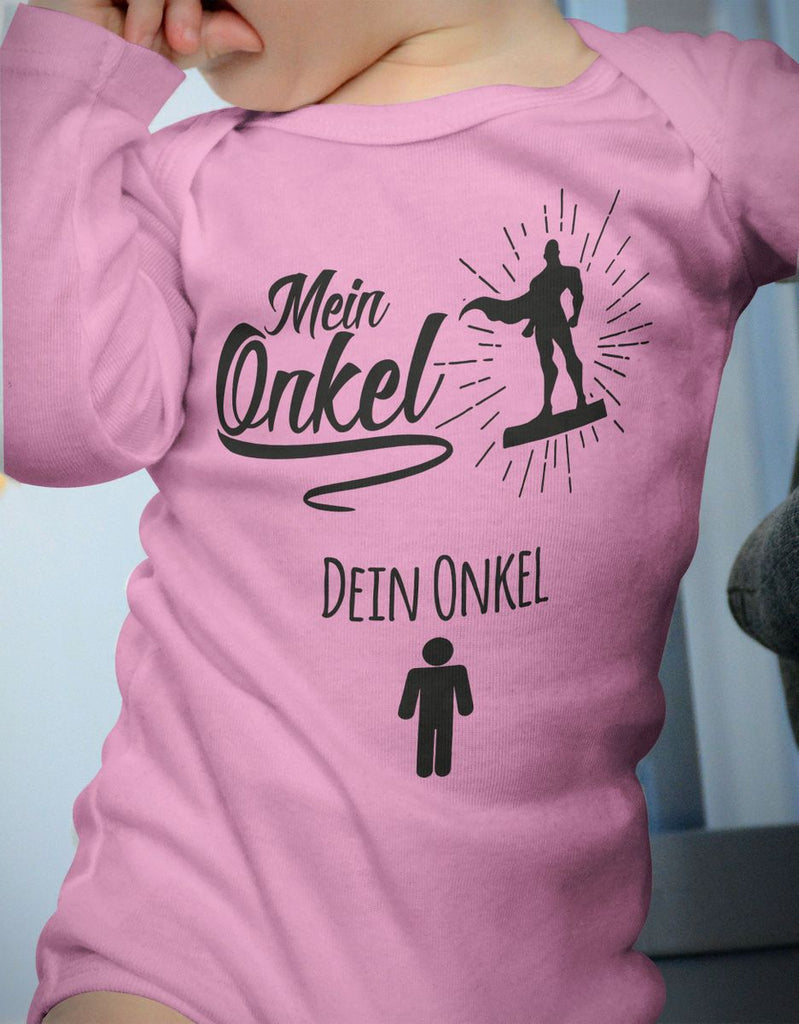 Babybody Langarm Mein Onkel - Dein Onkel - von Mikalino