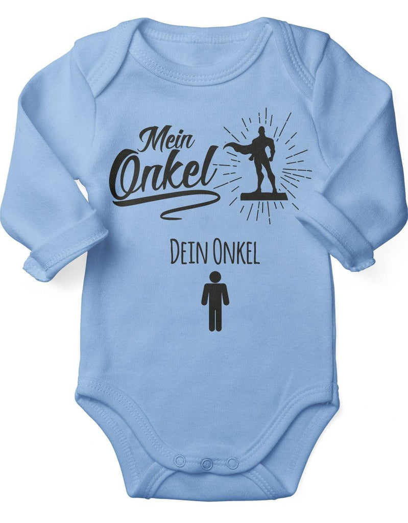 Babybody Langarm Mein Onkel - Dein Onkel - von Mikalino