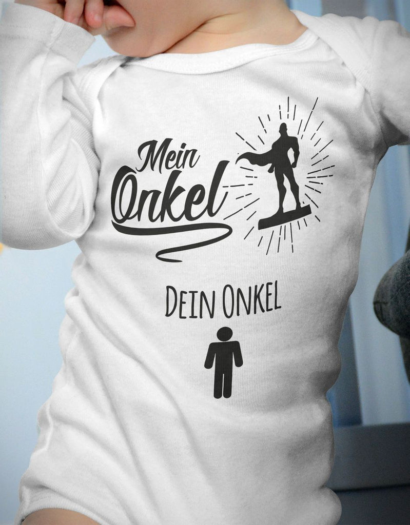 Babybody Langarm Mein Onkel - Dein Onkel - von Mikalino