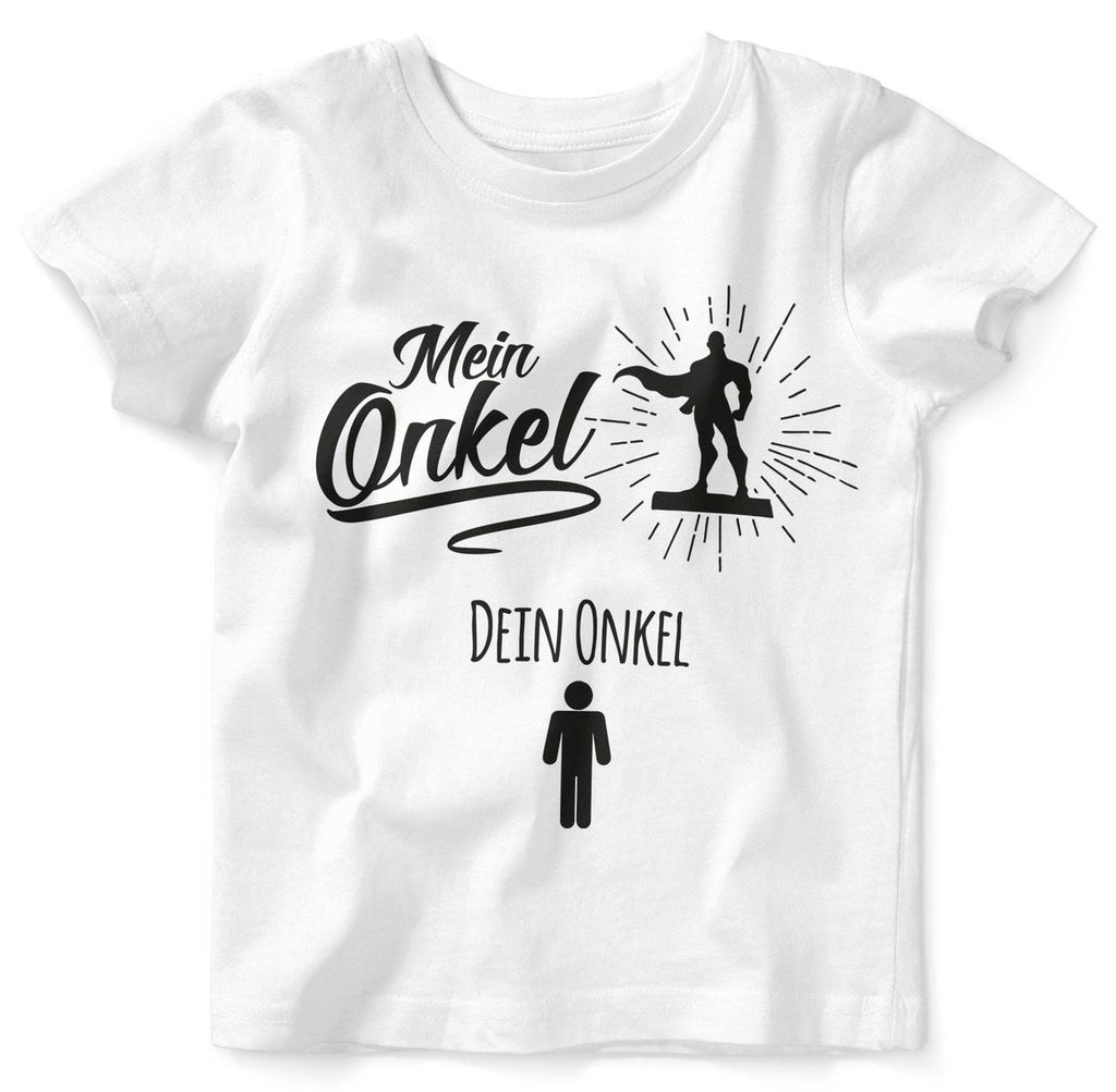 Mikalino Baby / Kinder T-Shirt mit Spruch für Jungen Mädchen Unisex kurzarm Mein Onkel - Dein Onkel  | handbedruckt in Deutschland | Handmade with love - von Mikalino