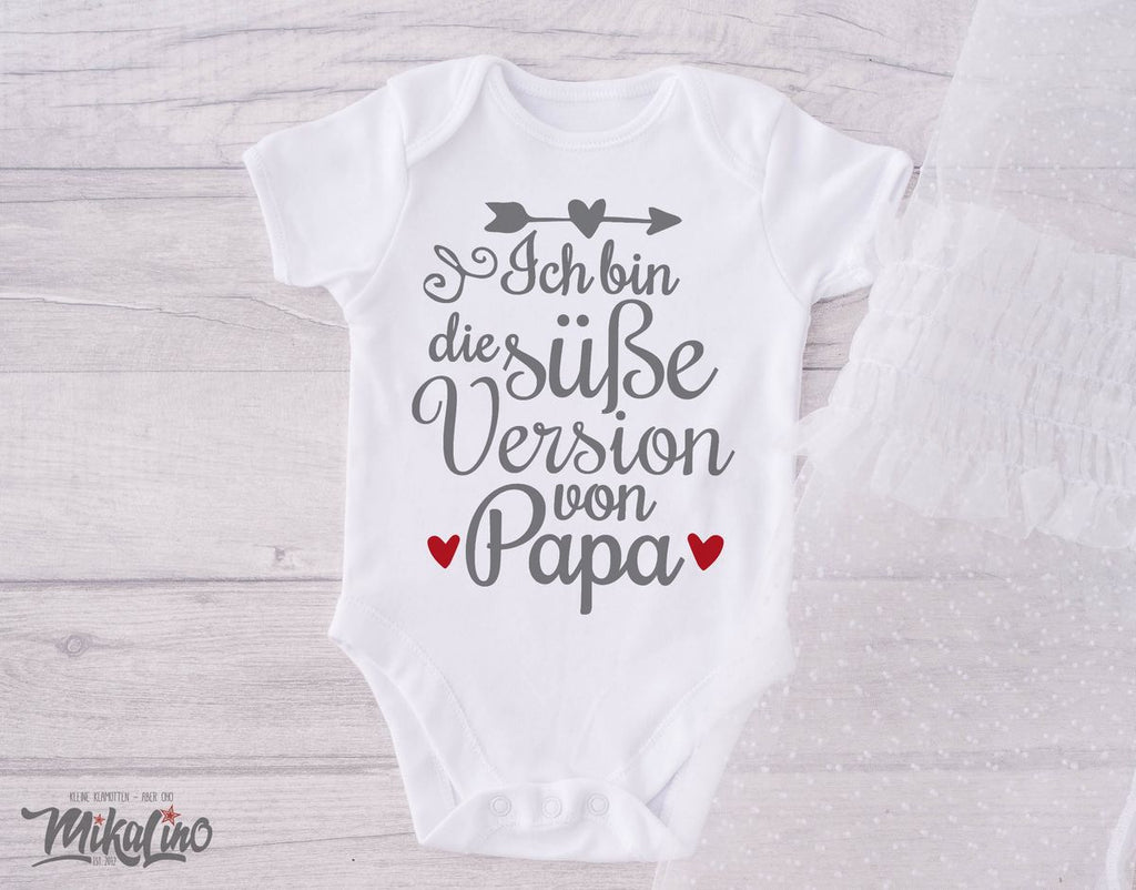 Babybody kurzarm Ich bin die süße Version von Papa - von Mikalino