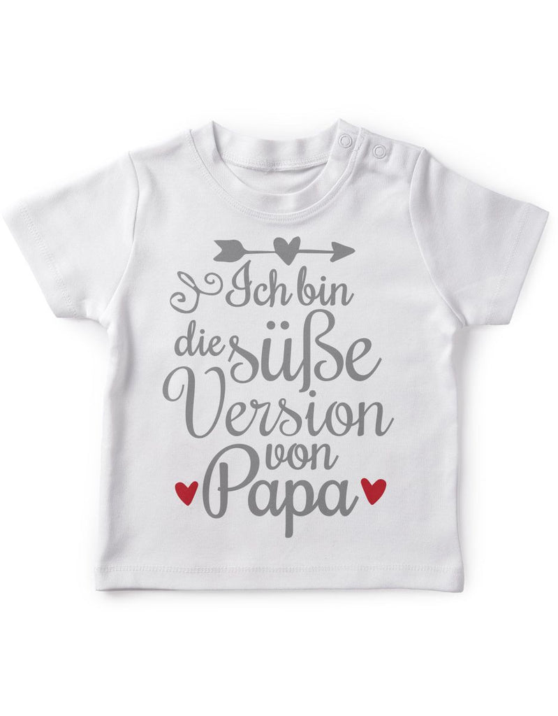 Mikalino Baby / Kinder T-Shirt mit Spruch für Jungen Mädchen Unisex kurzarm Ich bin die süße Version von Papa | handbedruckt in Deutschland | Handmade with love - von Mikalino