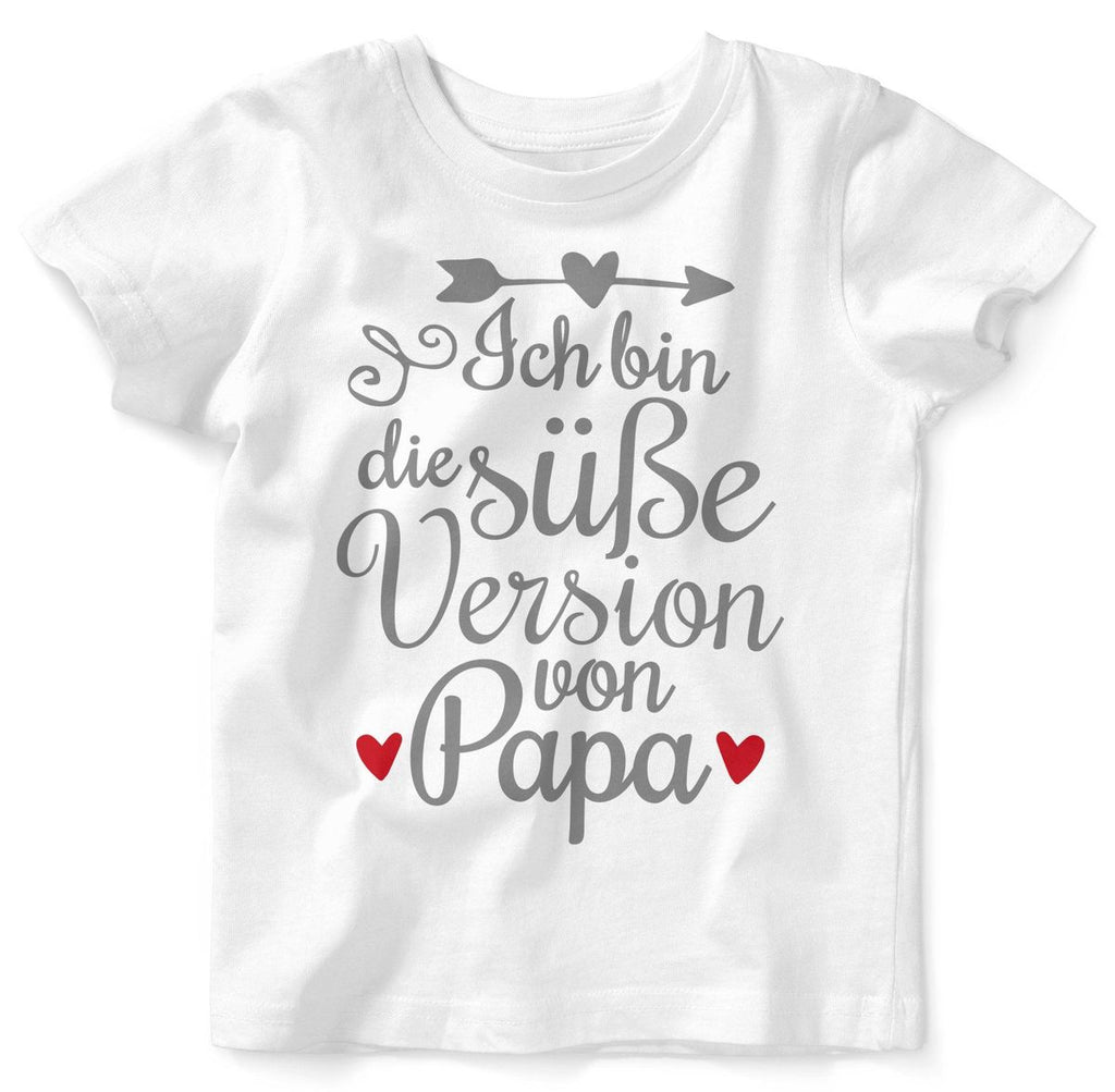 Mikalino Baby / Kinder T-Shirt mit Spruch für Jungen Mädchen Unisex kurzarm Ich bin die süße Version von Papa | handbedruckt in Deutschland | Handmade with love - von Mikalino