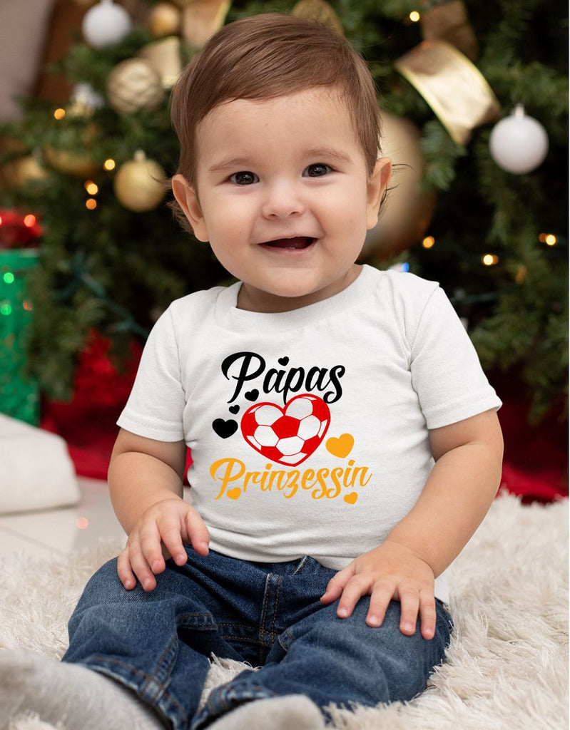 Mikalino Baby / Kinder T-Shirt mit Spruch für Jungen Mädchen Unisex kurzarm Papas Fussball Prinzessin | handbedruckt in Deutschland | Handmade with love - von Mikalino