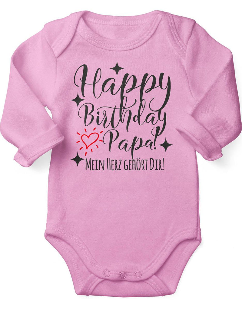 Babybody Langarm Happy Birthday Papa! Mein Herz gehört Dir! - von Mikalino