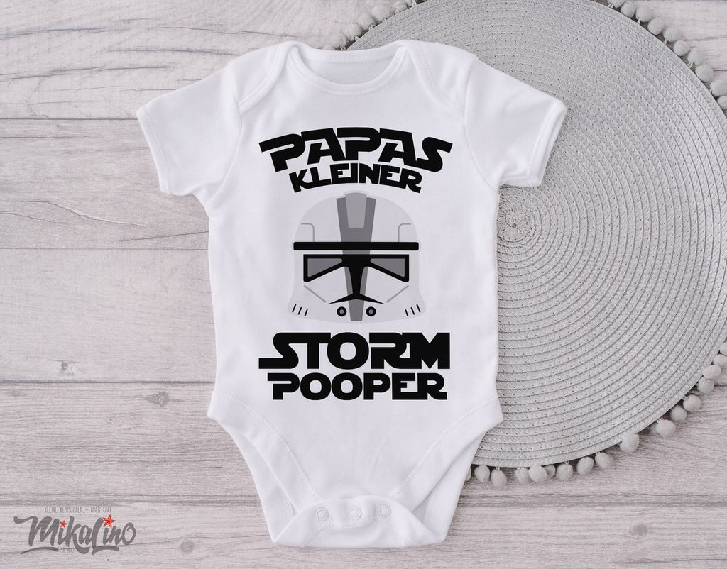 Babybody kurzarm Papas kleiner Stormpooper - von Mikalino