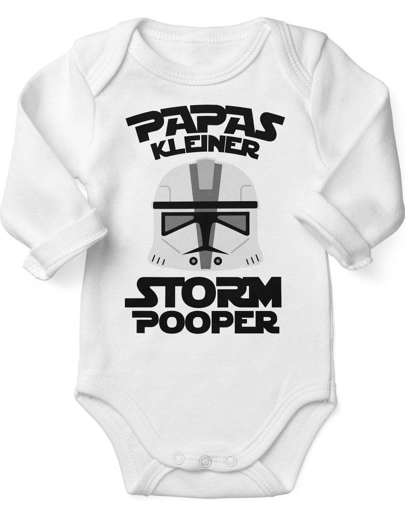 Babybody Langarm Papas kleiner Stormpooper - von Mikalino