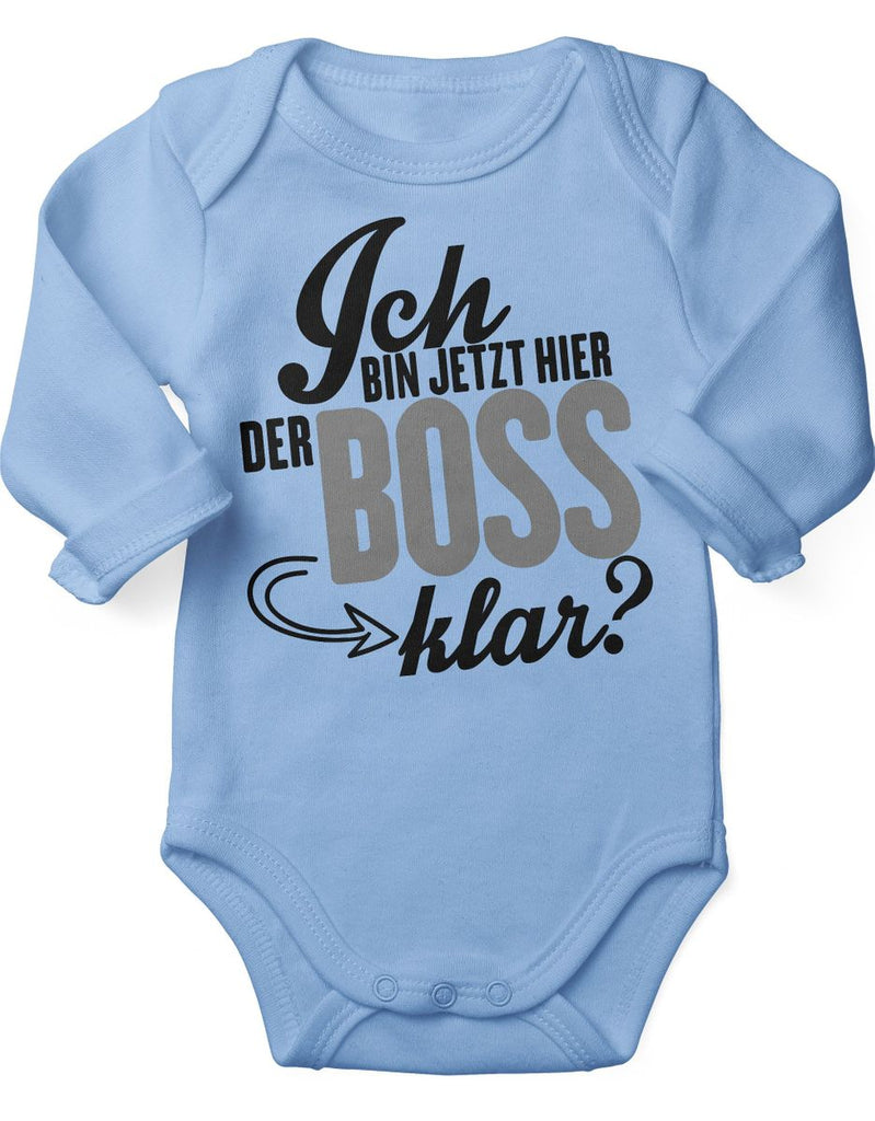 Babybody Langarm Ich bin jetzt hier der Boss, klar? - von Mikalino