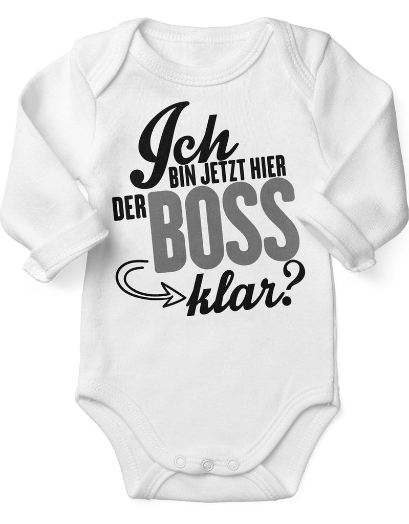 Babybody Langarm Ich bin jetzt hier der Boss, klar? - von Mikalino