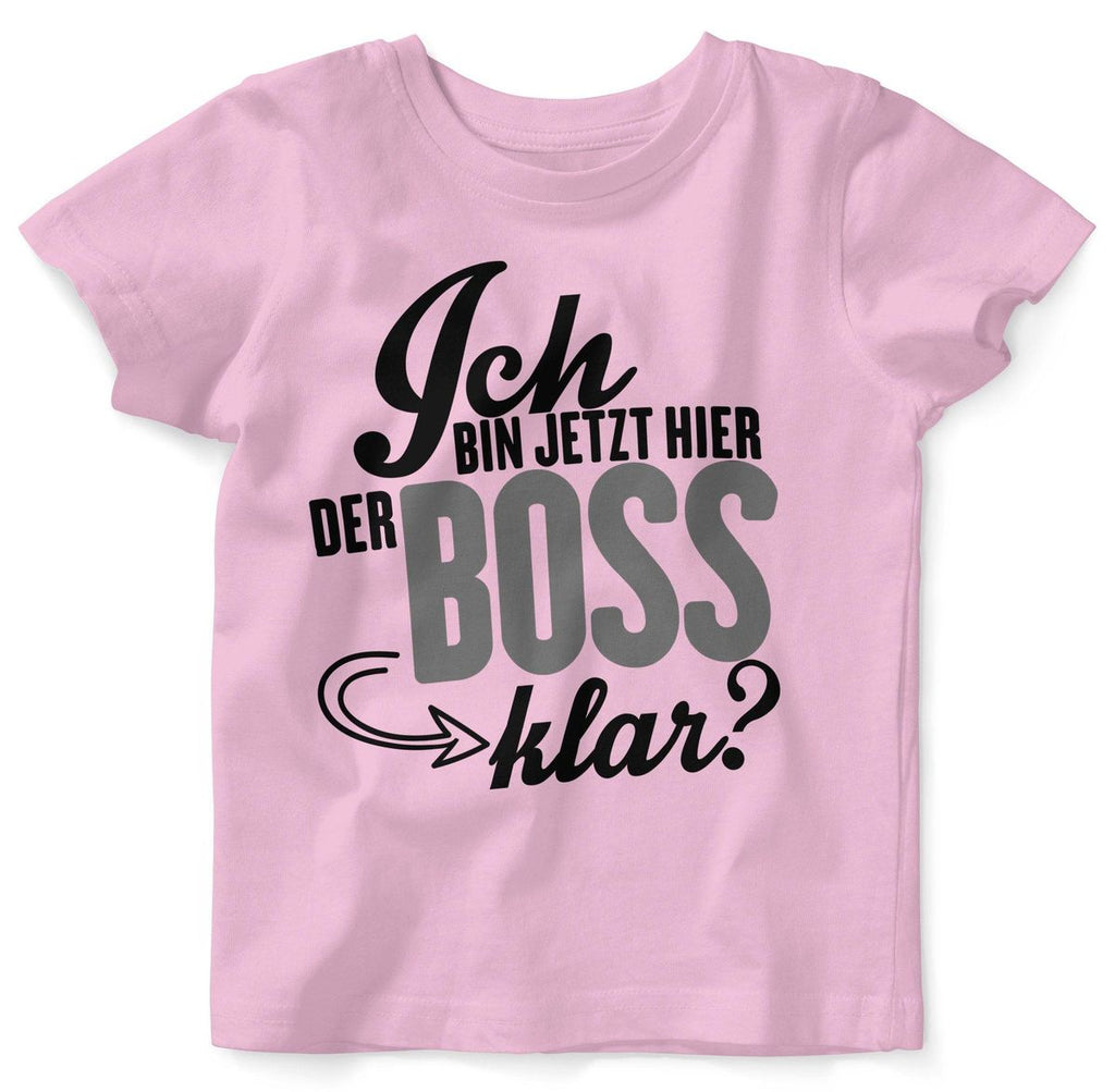 Mikalino Baby / Kinder T-Shirt mit Spruch für Jungen Mädchen Unisex kurzarm Ich bin jetzt hier der Boss, klar? | handbedruckt in Deutschland | Handmade with love - von Mikalino